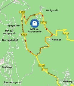 One-way streets on Königstuhl on the astronomical Open Day, June 21, 2015