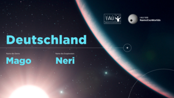Banner für das Ergebnis der deutschen Exoplaneten-Namen-Abstimmung – verschiedene Versionen zum Herunterladen siehe unten Banner für das Ergebnis der deutschen Exoplaneten-Namen-Abstimmung – verschiedene Versionen zum Herunterladen siehe unten