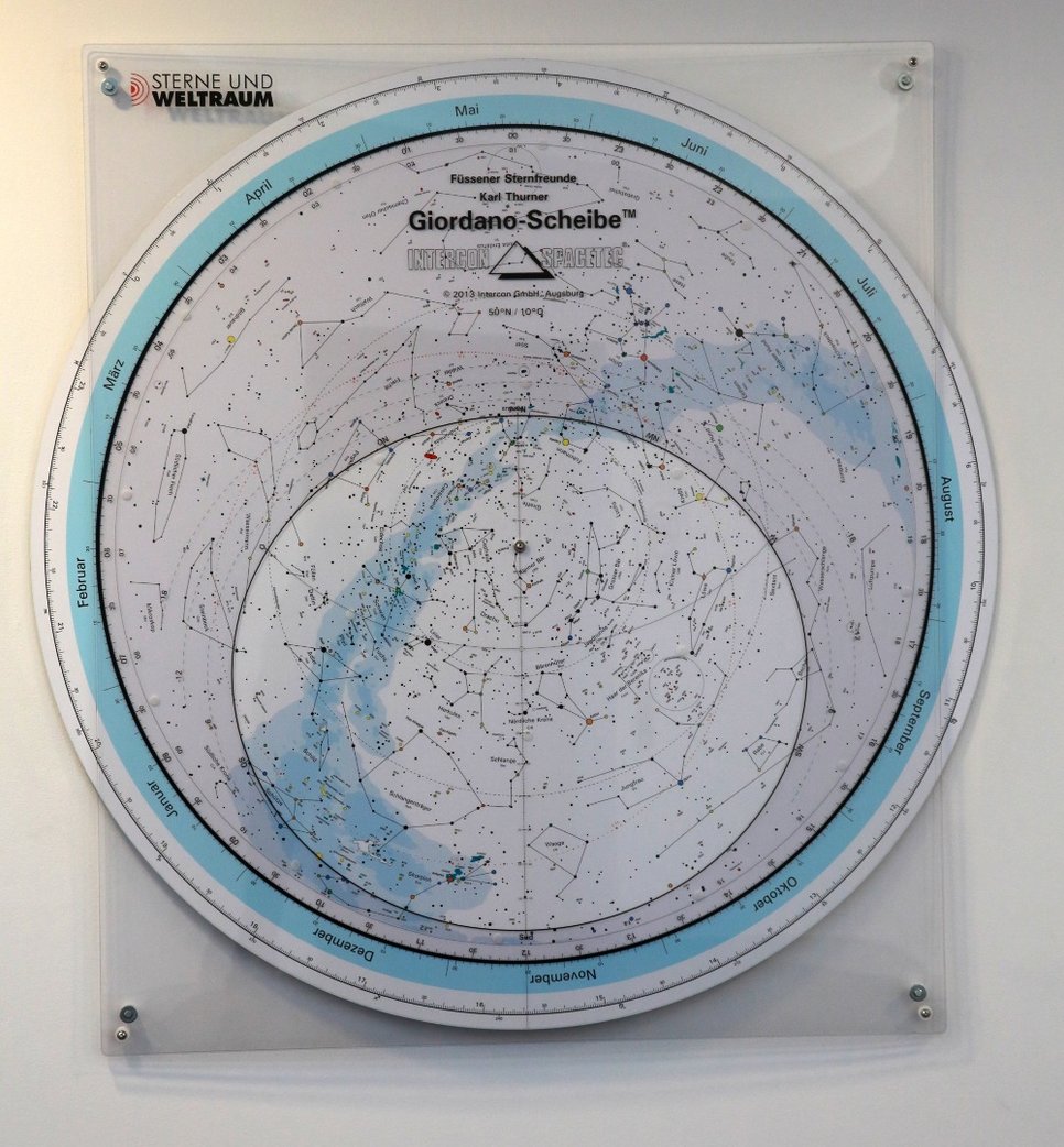 Our new planisphere can be found in the foyer, opposite the entrance to the Klaus Tschira Auditorium.