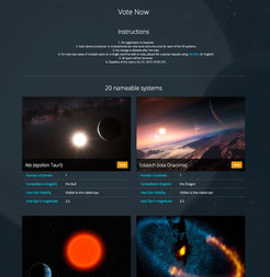 Screenshot der Abstimmungs-Webseite