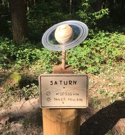 Der von den Kindern der vierten Klassen gestaltete Planet Jupiter.
