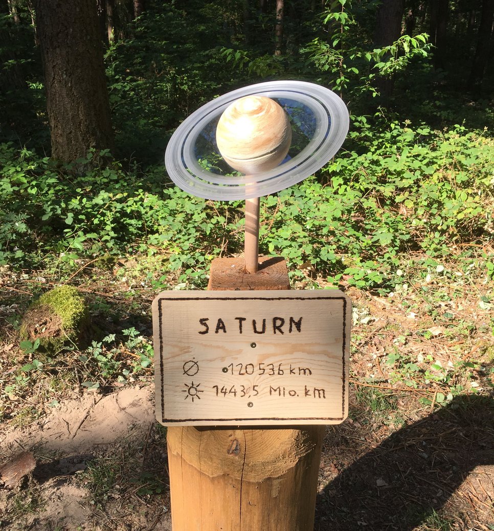Der von den Kindern der vierten Klassen gestaltete Planet Jupiter.