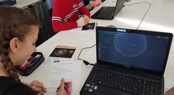 Fig1: Participants of the 2019 Girls'Day busy writing an “observation proposal”