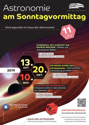 Vortragsreihe 'Astronomie am Sonntagvormittag 2019' am HdA Vortragsreihe 'Astronomie am Sonntagvormittag 2019' am HdA