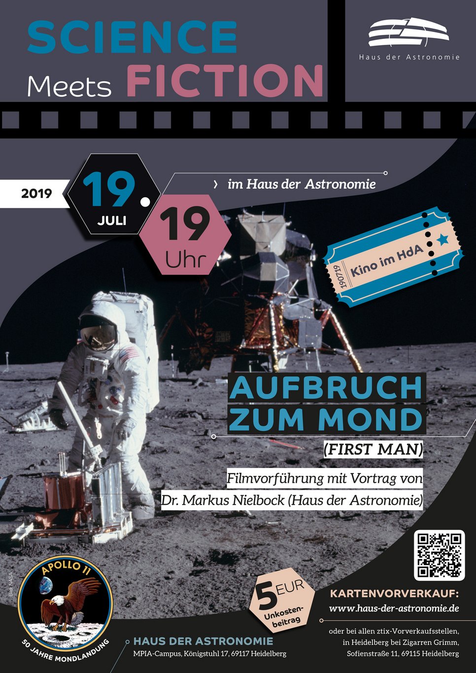 Science Meets Fiction – Aufbruch zum Mond am 19. Juli 2019 im HdA