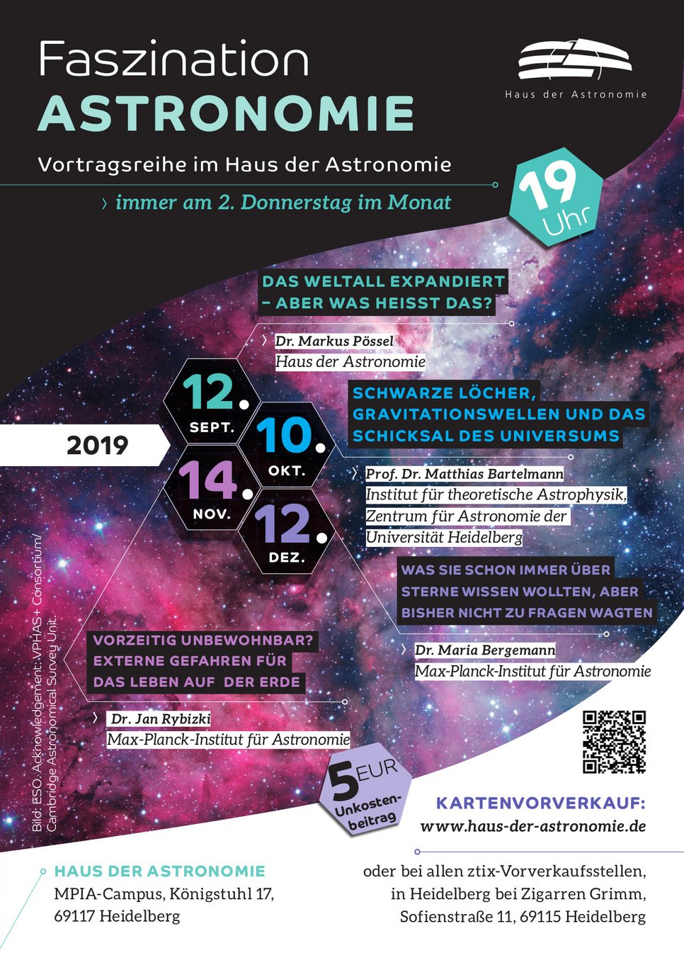 Vortragsreihe 'Faszination Astronomie' im Haus der Astronomie