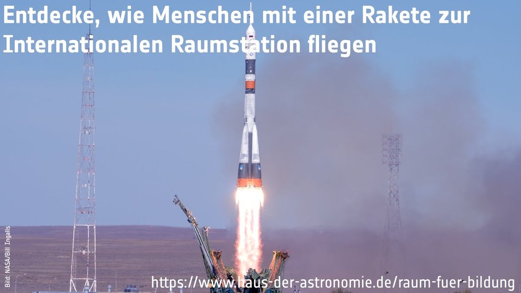 Entdecke, wie Menschen mit einer Rakete zu internationalen Raumstation (ISS) fliegen.