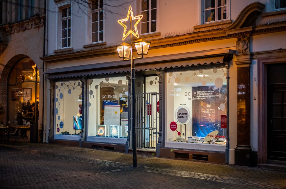 Das Ladenlokal des Pop-Up-Science Projektes in der Heidelberger Altstadt