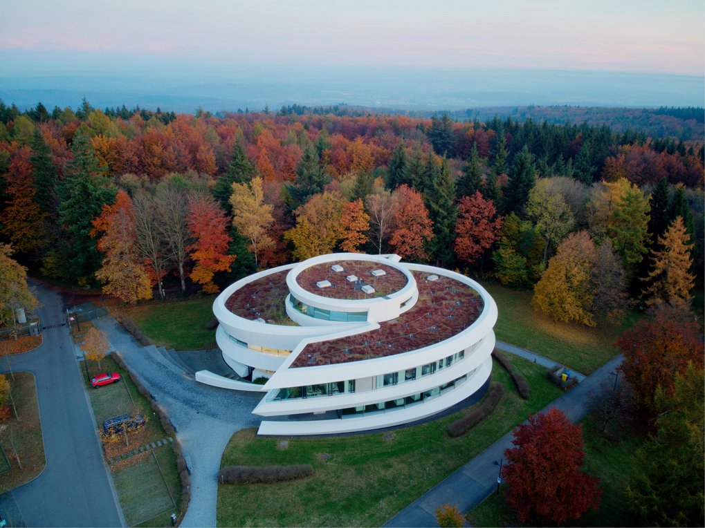 Luftaufnahme des Hauses der Astronomie am 29. Oktober 2021.