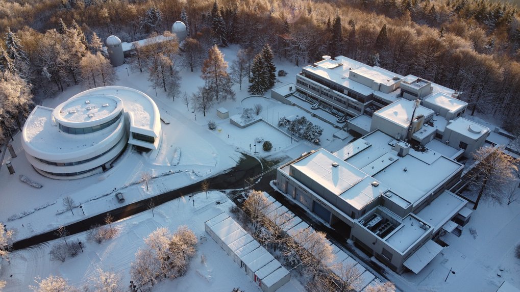 Luftaufnahme des MPIA-Geländes am 10 Januar 2021.