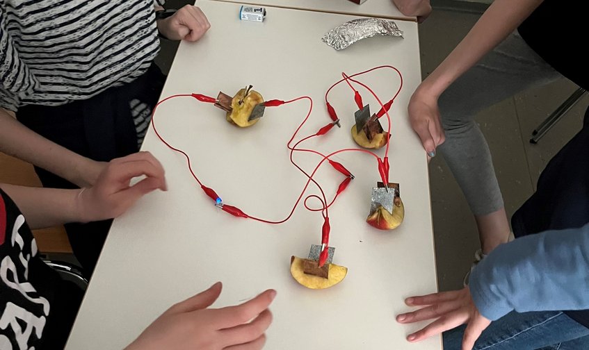 Abbildung 3: Eine Apfelbatterie Abbildung 3: Eine Apfelbatterie