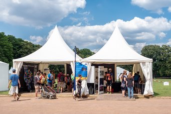 Das gemeinsame Zelt des HdA, MPIA und MPIK Das gemeinsame Zelt des HdA, MPIA und MPIK