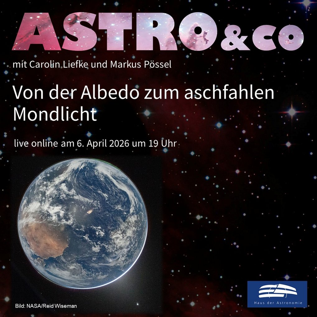 Ankündigung der Online-Talkrunde zum Thema "Ungewöhnliches wasser in Uranus und Neptun? mit Dominik Kraus, Carolin Liefke und Markus Pössel am 23. Februar 2026 um 19 Uhr live auf der Facebook-Seite und auf dem Youtube-Kanal des Hauses der Astronomie mit einer JWST-Infrarotaufnahme des Uranus