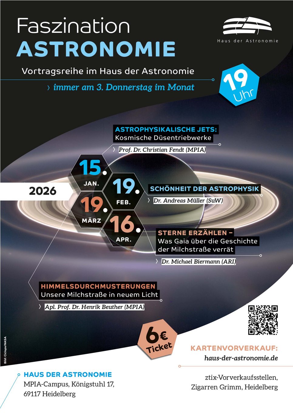 Vortragsreihe Faszination Astronomie am Haus der Astronomie