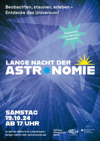 Plakat zur Langen Nacht der Astronomie am 19. Oktober 2024
