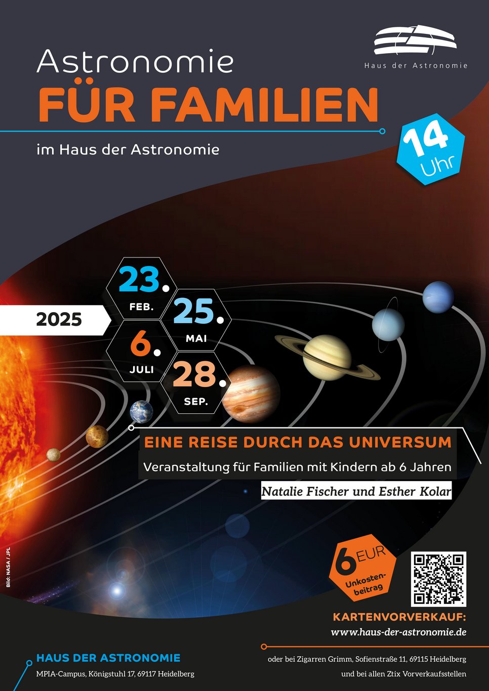 Poster für die Familienveranstaltungen des Jahres 2025