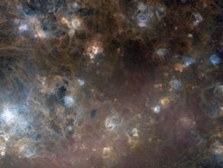 riesige Gasblasen mit einem Durchmesser von Lichtjahren, die von heißen Sternen in unserer Galaxie aufgeblasen wurden.