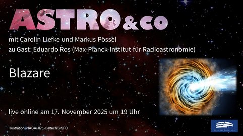 Blazare sind aktive galaktische Kerne, bei denen wir direkt in den Teilchenjet schauen, der von dem supermassereichen Schwarzen Loch im Zentrum der Galaxie ausgeht, während gleichzeitig Materie akkretiert und starke hochenergetische Strahlung abgegeben wird