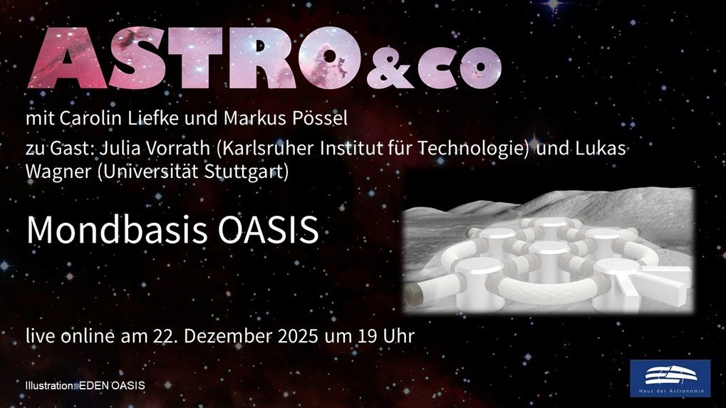Ist es möglich, bis 2035 eine ausbaufähige modulare Mondbasis zu errichten, die eine dauerhafte Präsenz der Menschheit auf dem Mond erlauben würde? Julia Vorrath vom Karlsruher Institut für Technologie und Lukas Wagner von der Universität Stuttgart stellen das Konzept des EDEN-OASIS-Teams vor.