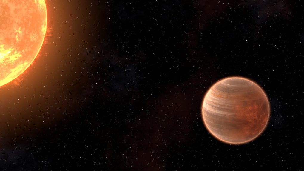 Wolken bedecken die Nachtseite des heißen Exoplaneten WASP-43b