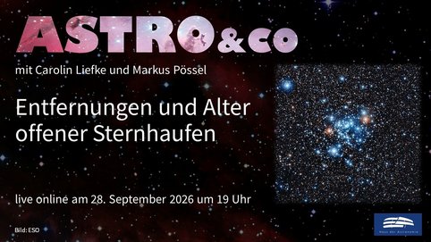Schon gewusst? Offene Sternhaufen bestehen aus mehreren hundert oder tausenden Sternen, die gemeinsam entstanden und gleich weit von uns entfernt sind. Wir zeigen, wie man ihr Alter und ihre Entfernung bestimmen kann