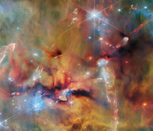 Farbenprächtiges JWST-Bild von jungen Sternen im Orion vom 5. Juni 2026. Credit: ESA/Webb, NASA &amp; CSA, T. Megeath, M. Zamani (ESA/Webb) 